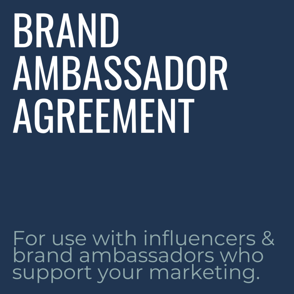Brand Ambassador Template Agreement