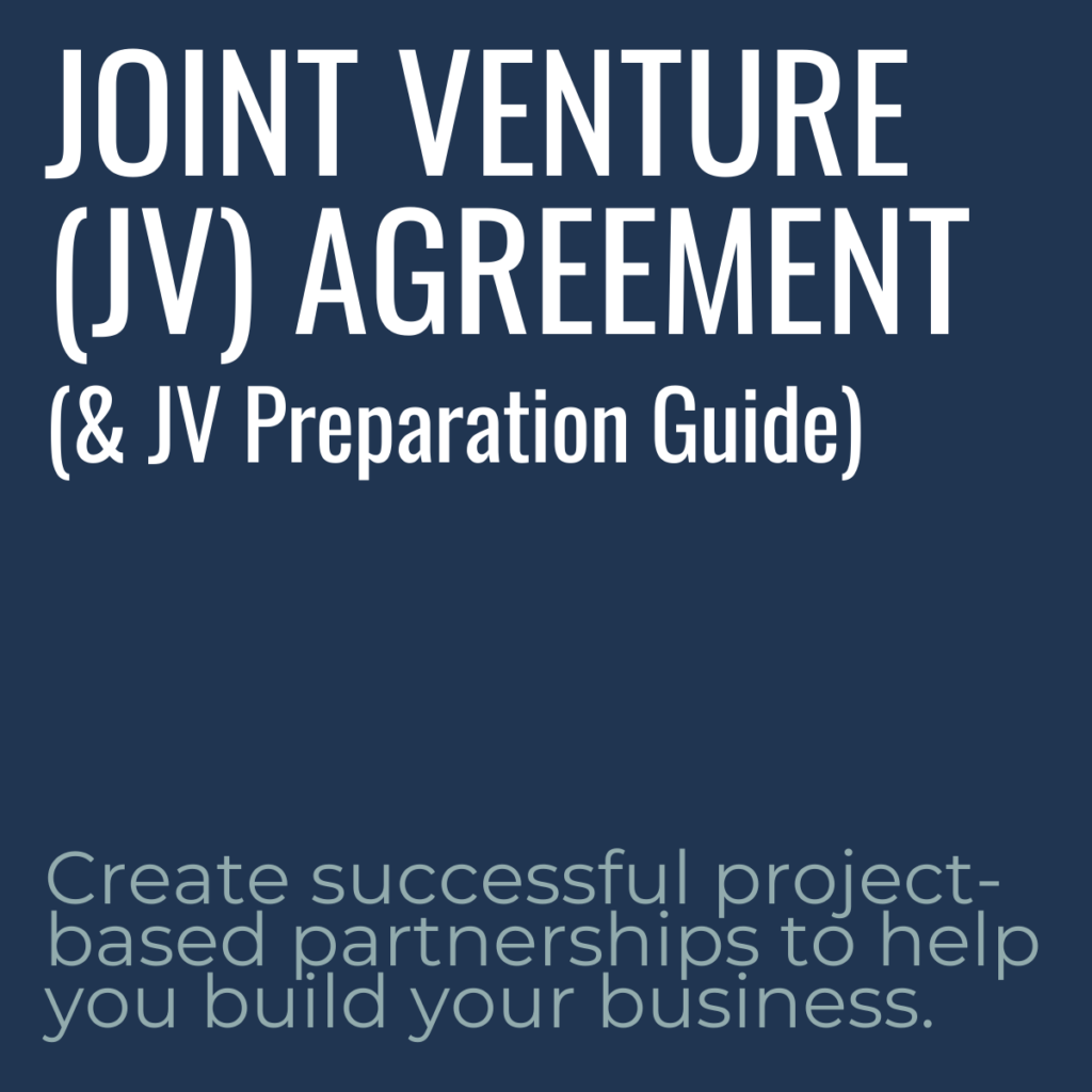 JV Agreement Template and Joint Venture Preparation Guide
